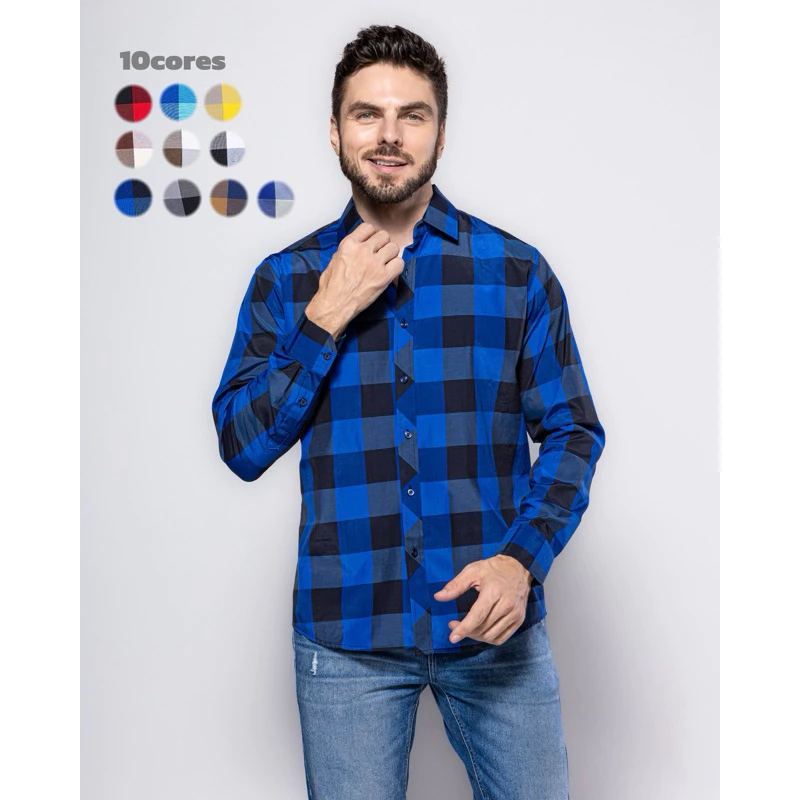 Men's Plaid Dress Shirt Versatile Fashion Made in China image 4