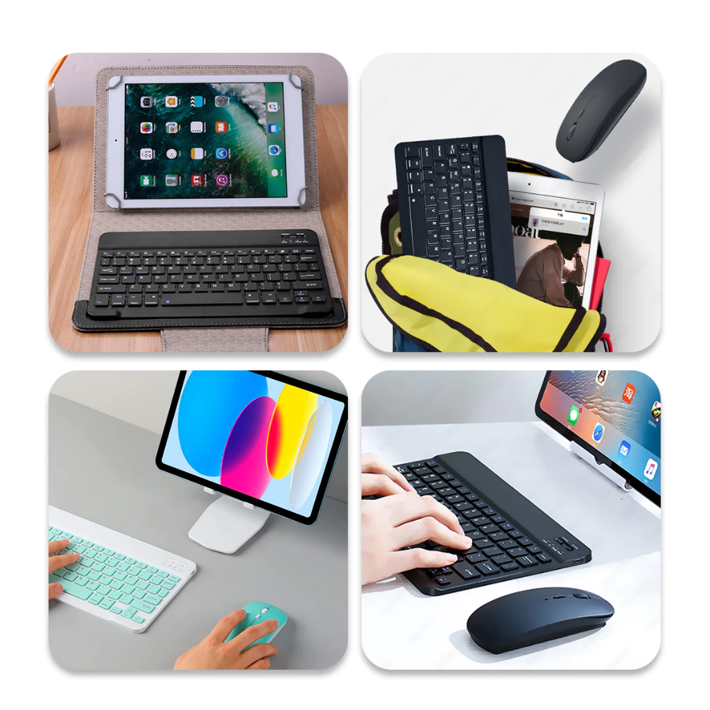 Macaron Colorful Wireless Bluetooth Keyboard and Mouse Kit for PC iPad Tablet Notebook image 2