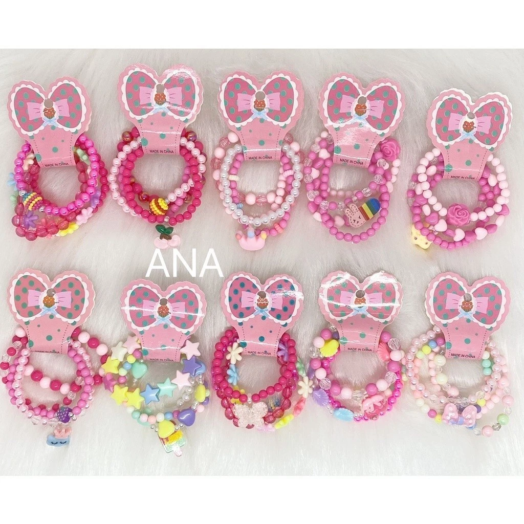 Kit of 48 beautiful beaded bracelets for children