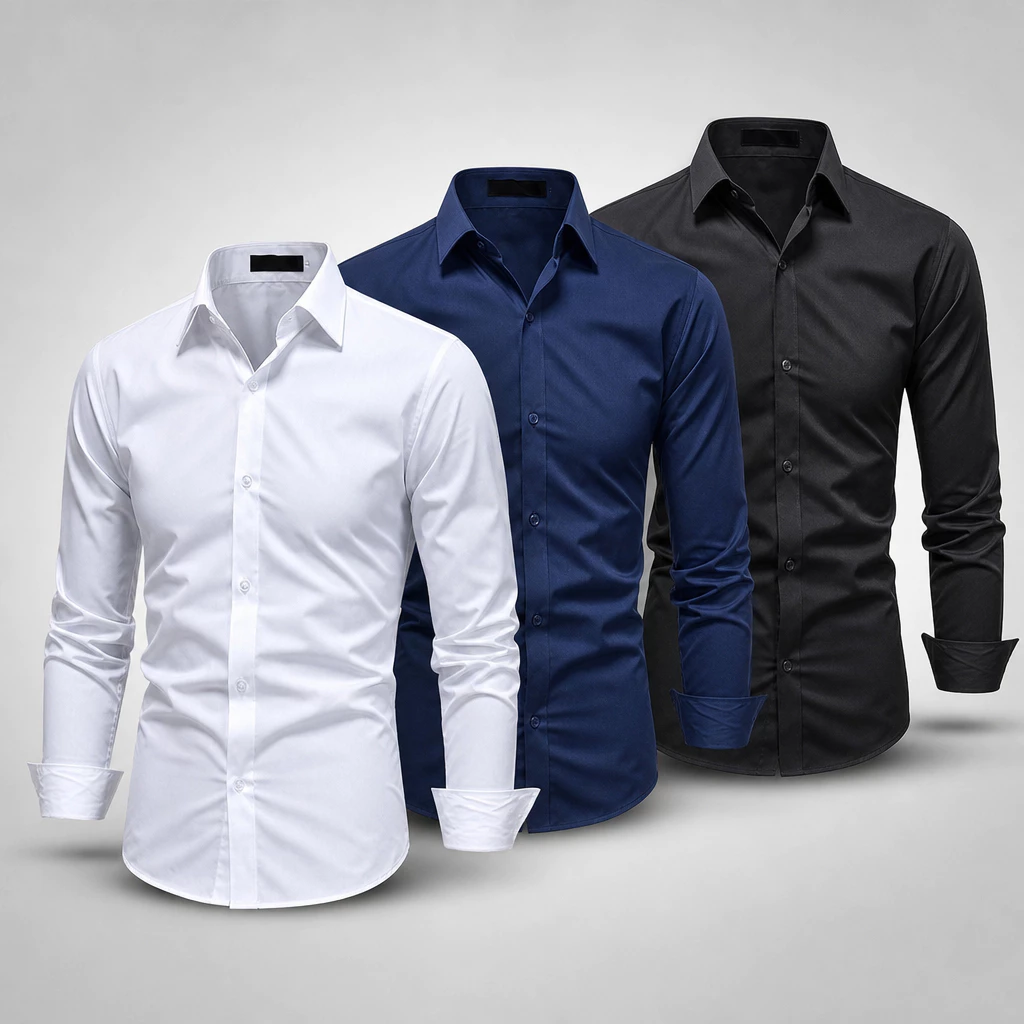 Kit of 3 Premium Quality Long Sleeve Men's Shirts image 4