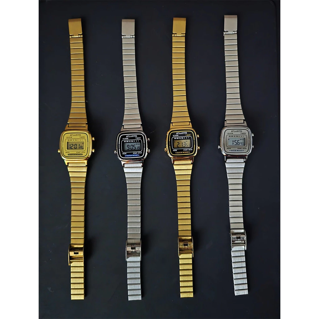 Relógio Atlantis Feminino Original Vintage Prata Tam Mini
