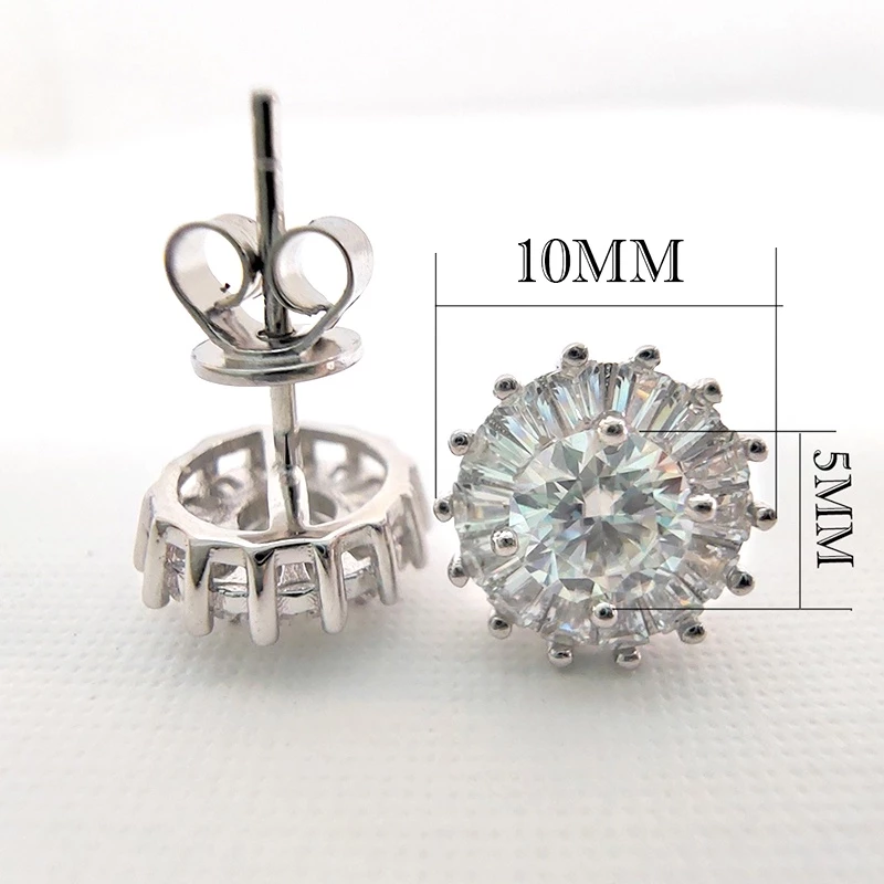 Shiny Earrings 0.5 Carat D Moissanite Certified GRA S925 Silver Jewelry Wedding Party Birthday Gift image 3
