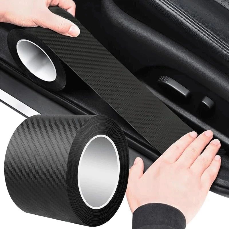 3D Carbon Fiber Sticker Car Motorcycle Door Mirror Protector Anti-Scratch