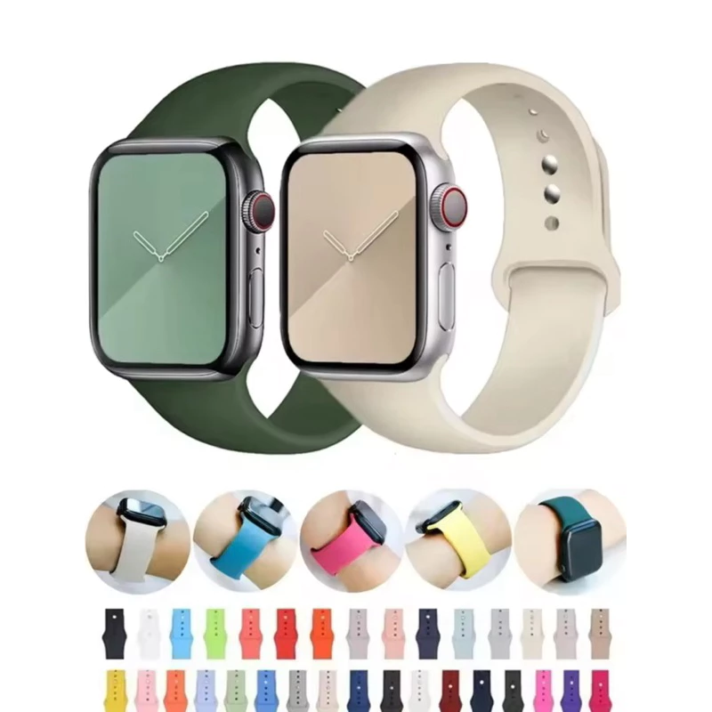 Silicone Sport Strap For Smartwatch Ultra 38-40-41-42-44-45-49mm New Colors