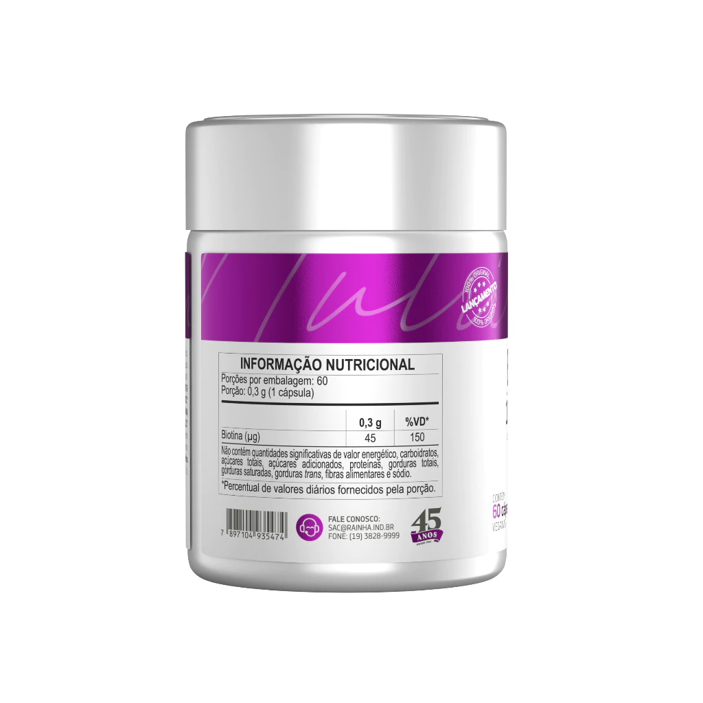 Biotina 100% pura 45mcg (60 cápsulas) - Body Action image 2