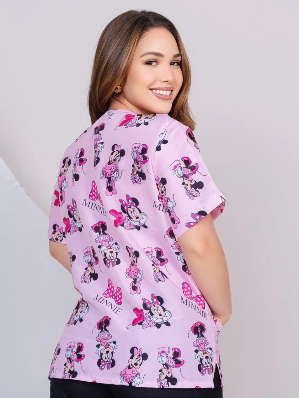 Women's Fitted Gown with Cartoon Characters image 5