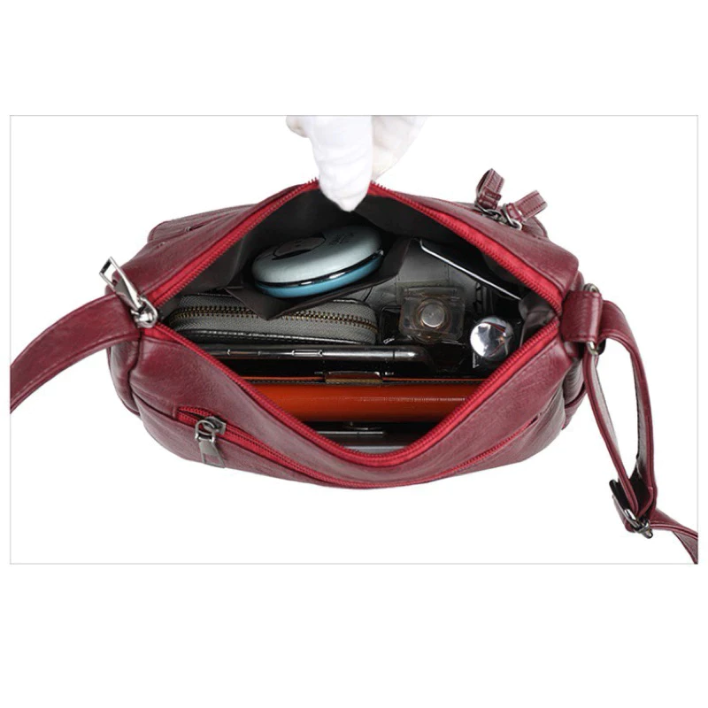New versatile leisure bag soft leather large capacity shoulder bag messenger bag image 2