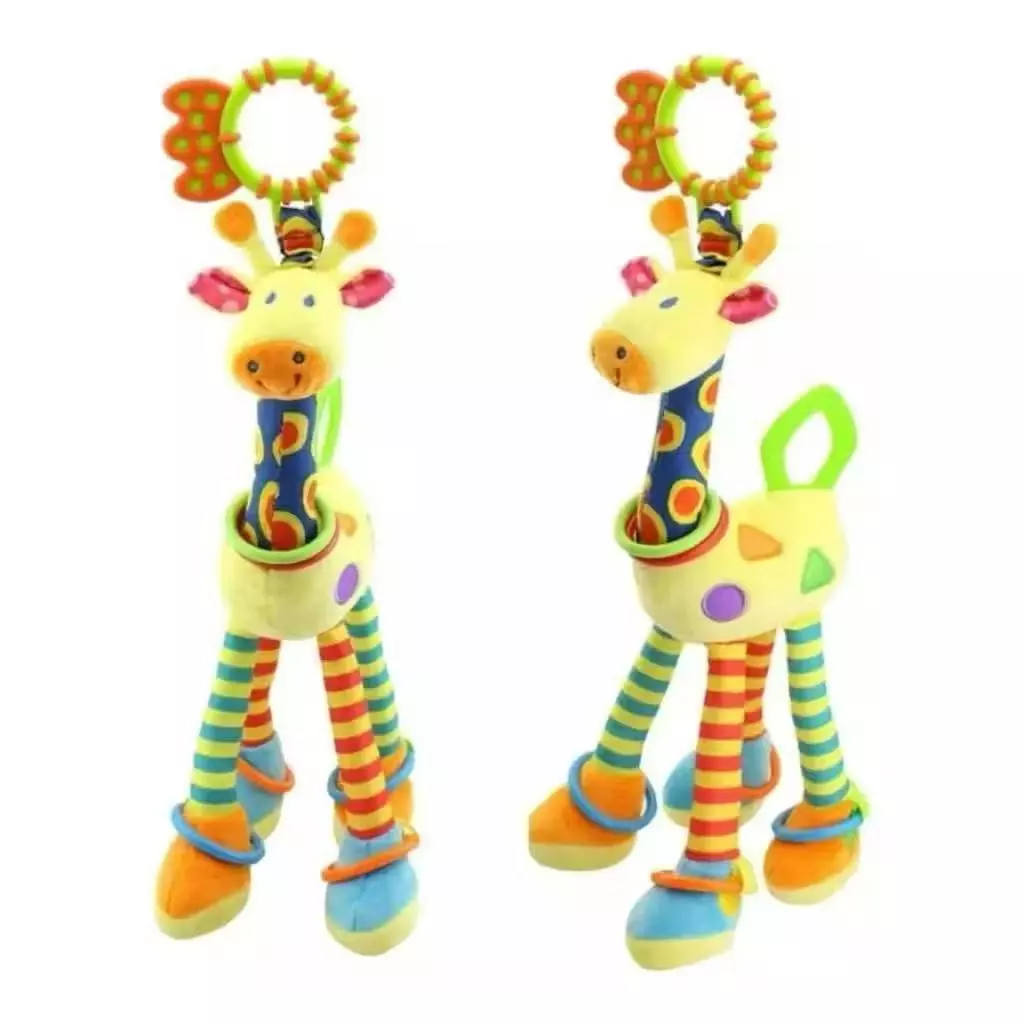 Large Colorful Giraffe Mobile with Teether, Rattle and Spiral Blanket for Babies - Ideal for Stroller and Crib image 4