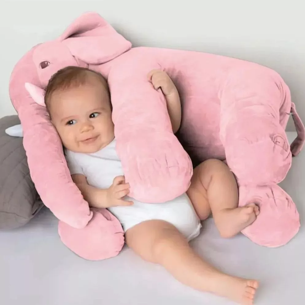 Giant Elephant Pillow 60cm Pink Blue Gray Buba