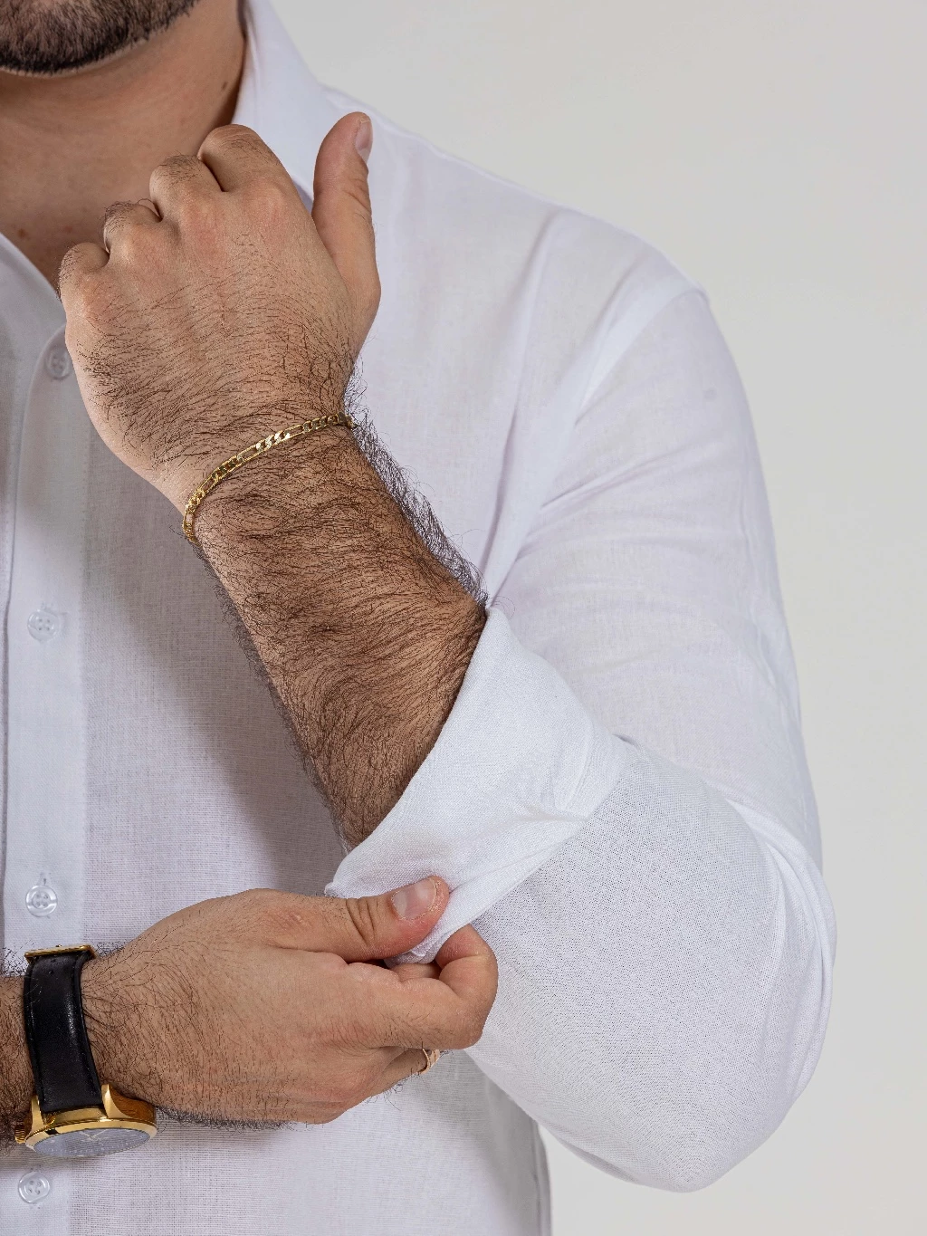 Men's Long Sleeve Linen Slim Fit Luxury Premium Casual Fashion Cold Dress Shirt image 2