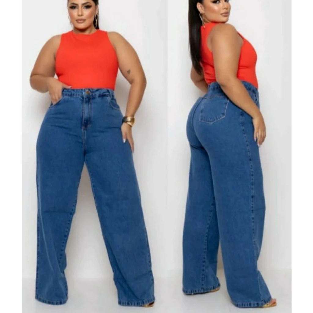 Wide Leg Pants Plus Size 46 to 56 High Waist Pantaloons image 2