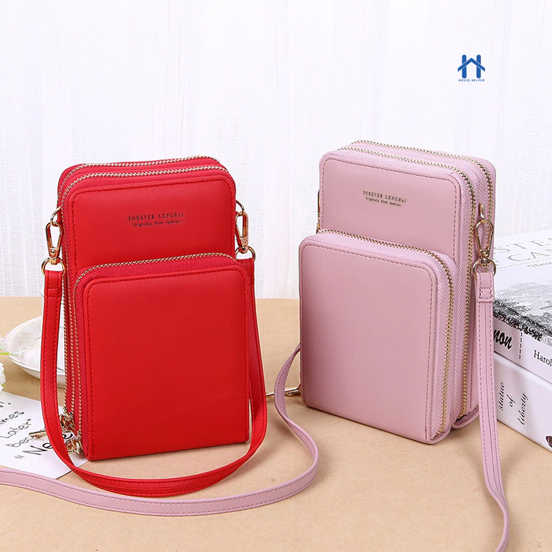 Women's Crossbody Bag with Cell Phone Holder and 3 Compartments