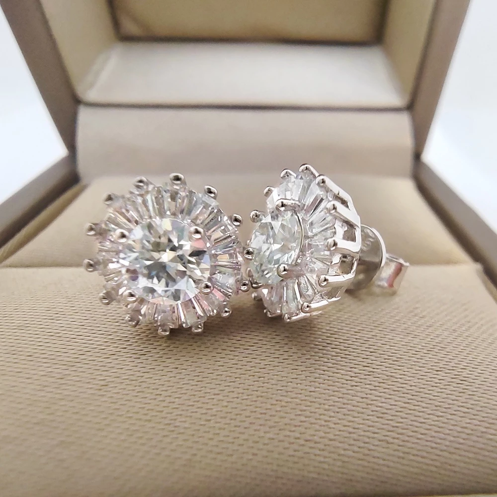 Shiny Earrings 0.5 Carat D Moissanite Certified GRA S925 Silver Jewelry Wedding Party Birthday Gift image 2