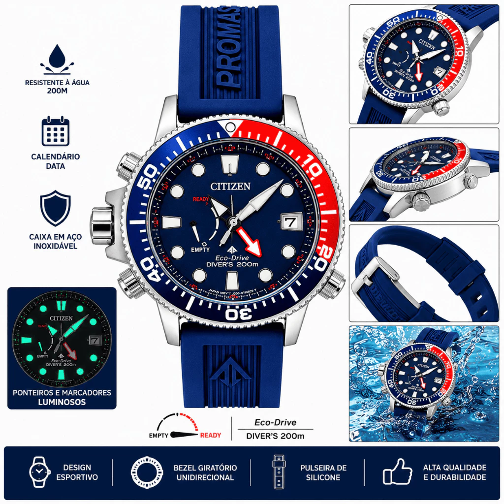 Men's Wristwatch, 100% Functional, 200M Water Resistant – Style, Durability
