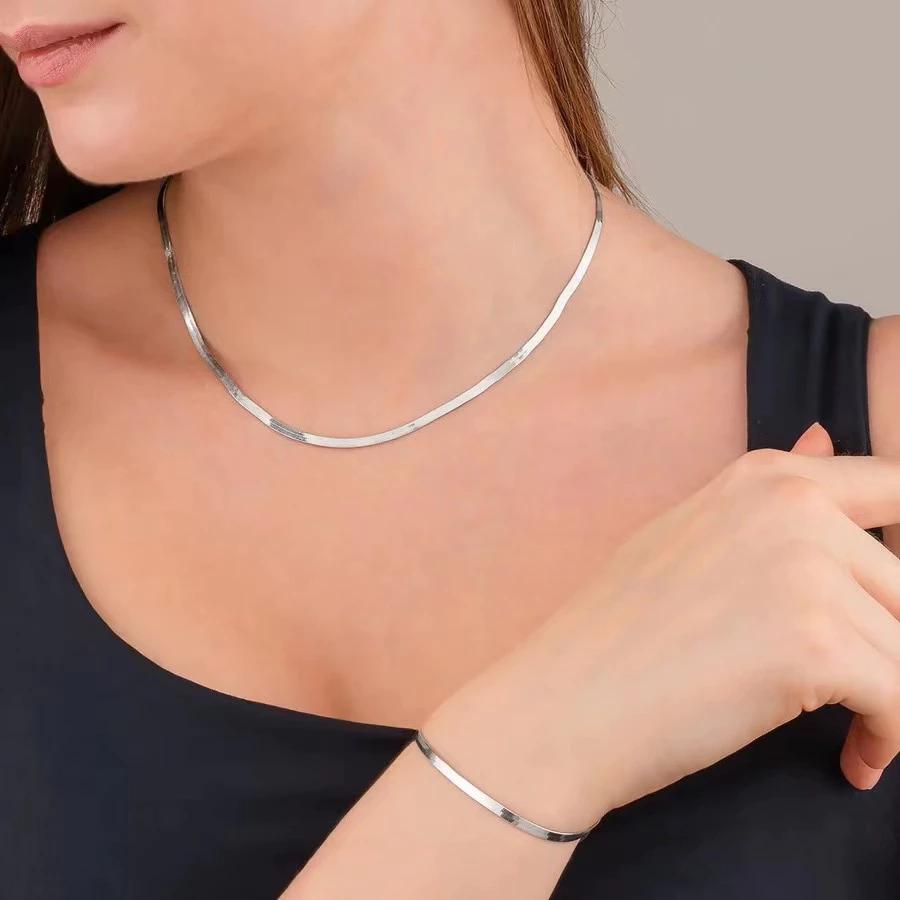 18k Gold Plated Laminated Necklace and Bracelet Set Kit image 2