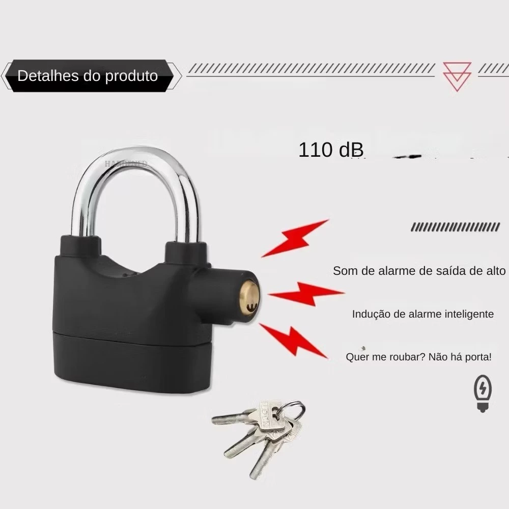 Anti-theft motorcycle lock with audible alarm image 2