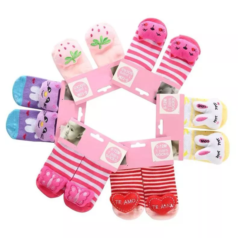 Kit 2/4/6 pairs Baby Socks with Bells Animal image 3