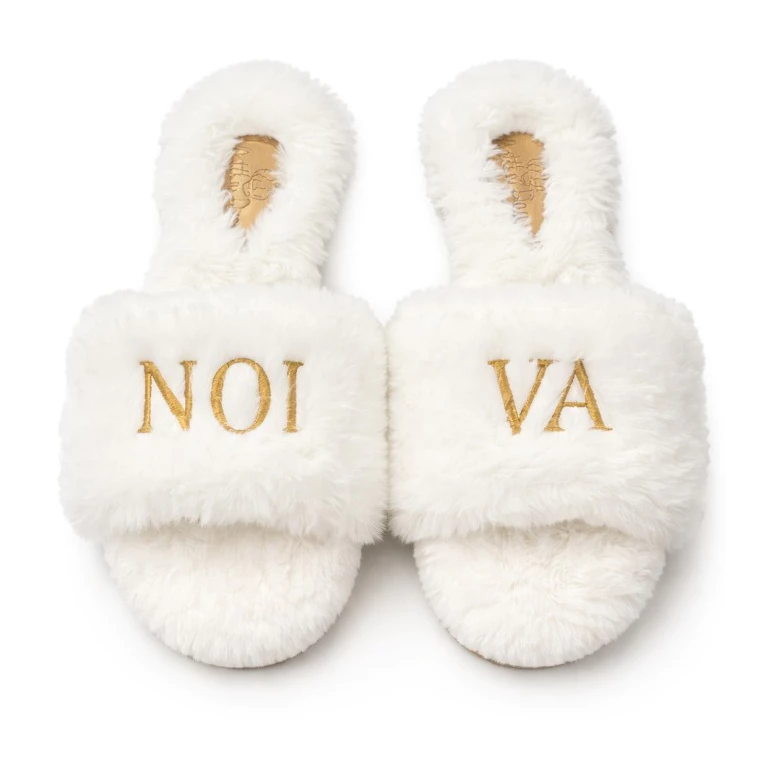 White Bride Slippers, Flat Flip-Flops, Bridal Day Wedding, Making Of Embroidered Luxury image 4