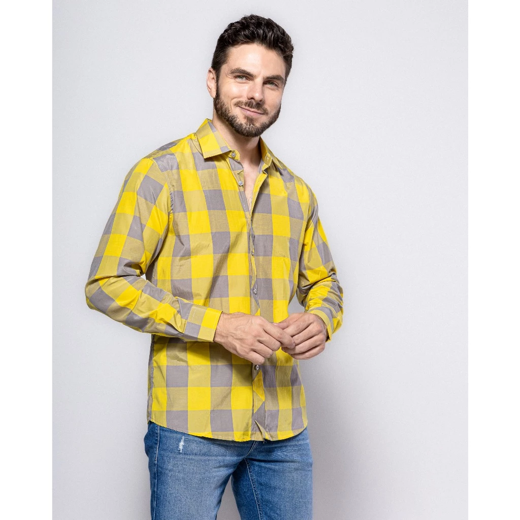Men's Plaid Dress Shirt Versatile Fashion Made in China
