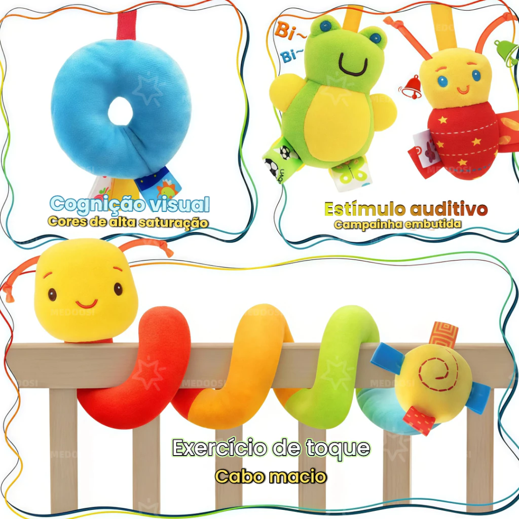 Baby Born Touch Puzzle Toy Mobile Centipede Spiral Ideal Handcart Comfortable Crib and Octopus Rattle Toy image 2