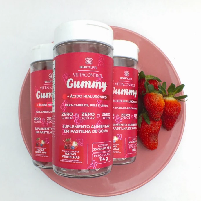 VittaControl Gummy ZERO Vitamin Hair, Nails and Skin with Hyaluronic Acid Only 1 Gum per day image 2