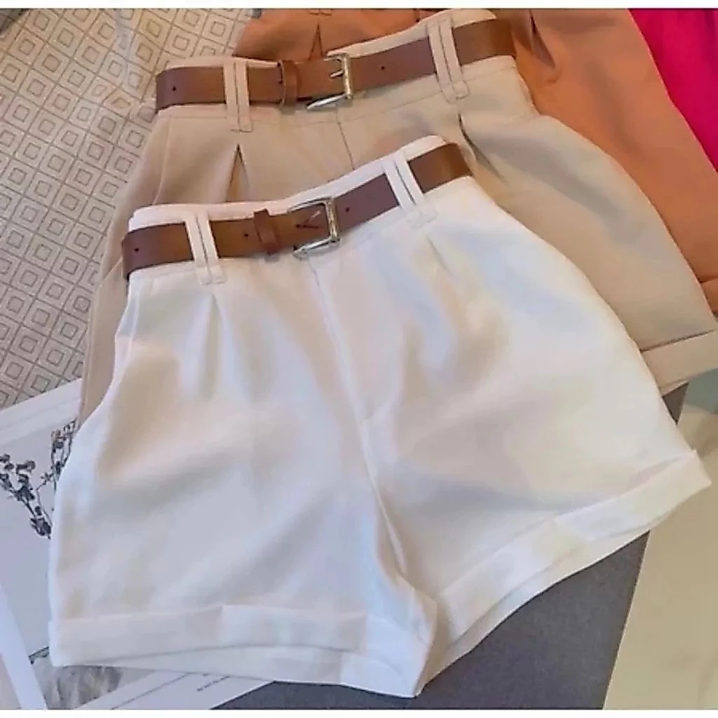 Women's High-Waisted Tailored Shorts with Pocket - Special Offer - Immediate Shipping image 5