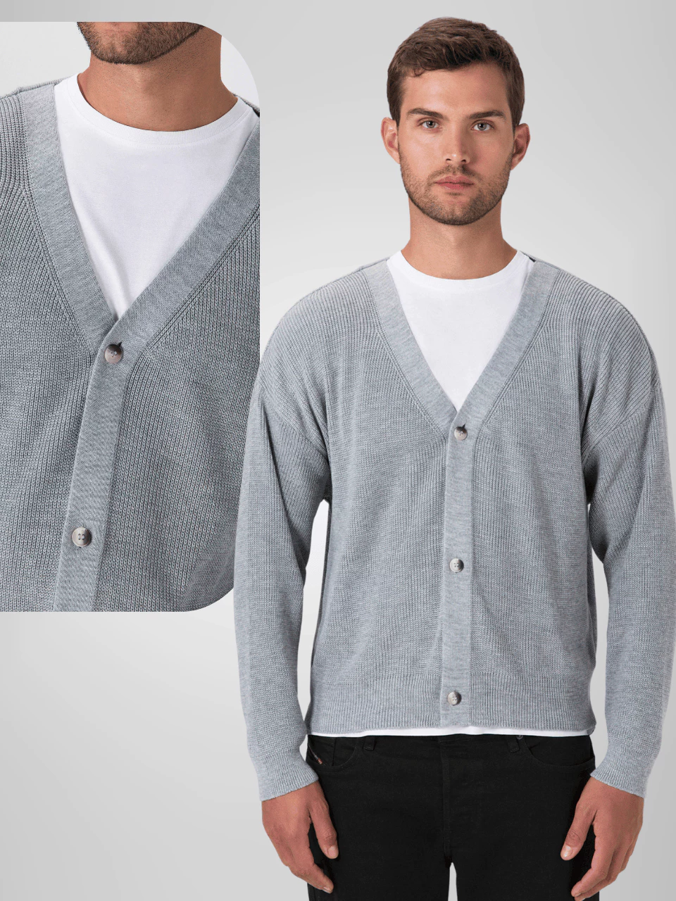 Men's Blouse Sweater Knit Elegant Casual Mid-Season Cardigan Buttons