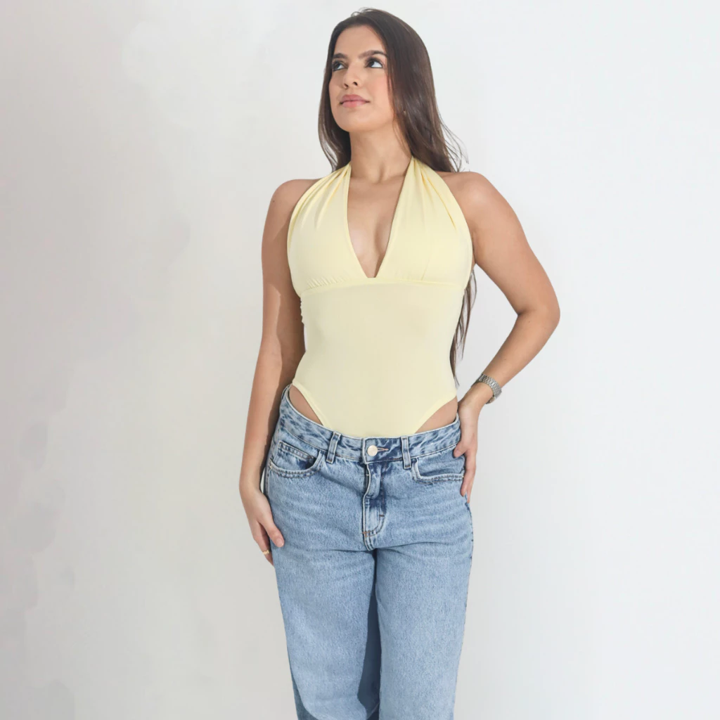 Women's Multi-Shape Bodysuit with Bare Back and Tie, Elegant, Versatile Neckline and Perfect Fit image 4