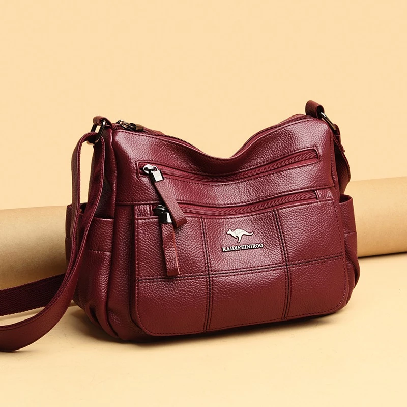 New versatile leisure bag soft leather large capacity shoulder bag messenger bag image 4