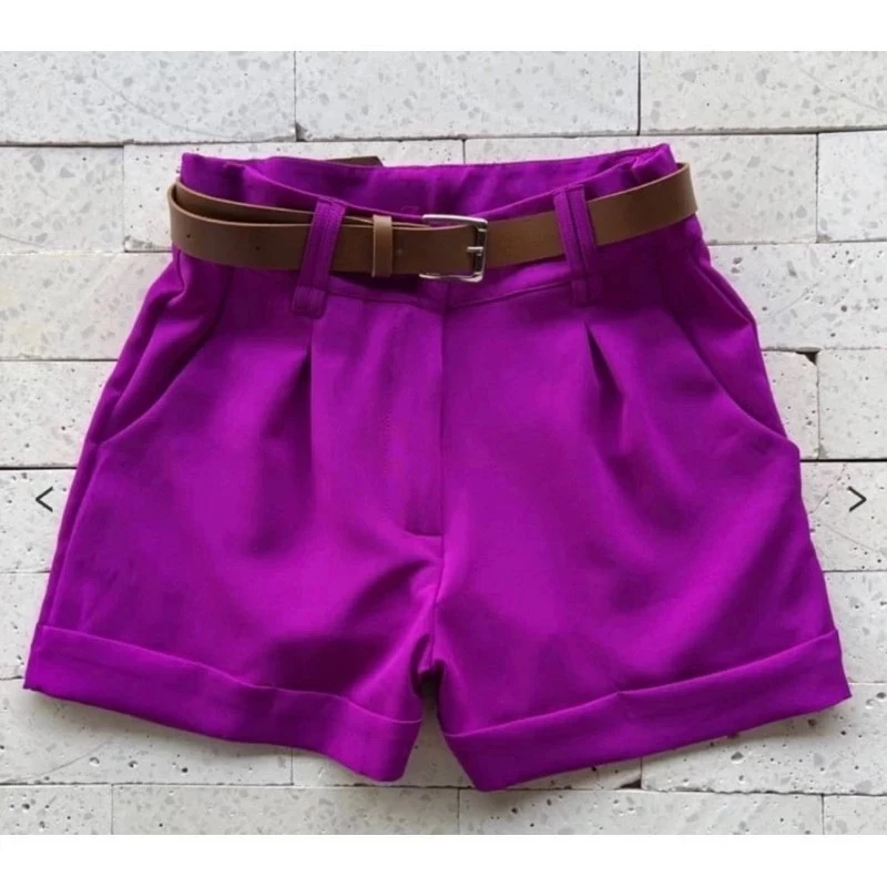 Women's High-Waisted Tailored Shorts with Pocket - Special Offer - Immediate Shipping image 4