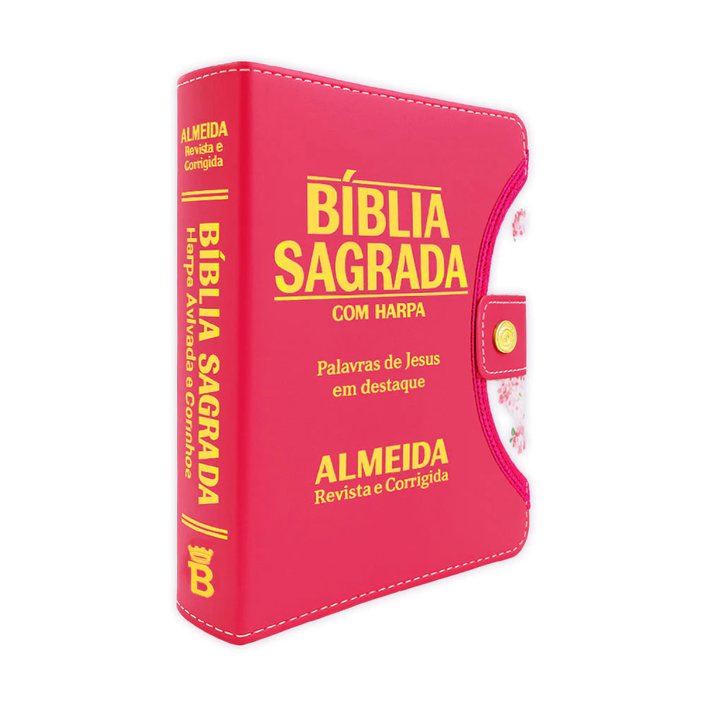 Women's Holy Bible - Pink Button | ARC - Almeida Corrected Magazine with Harp and Side Index image 3