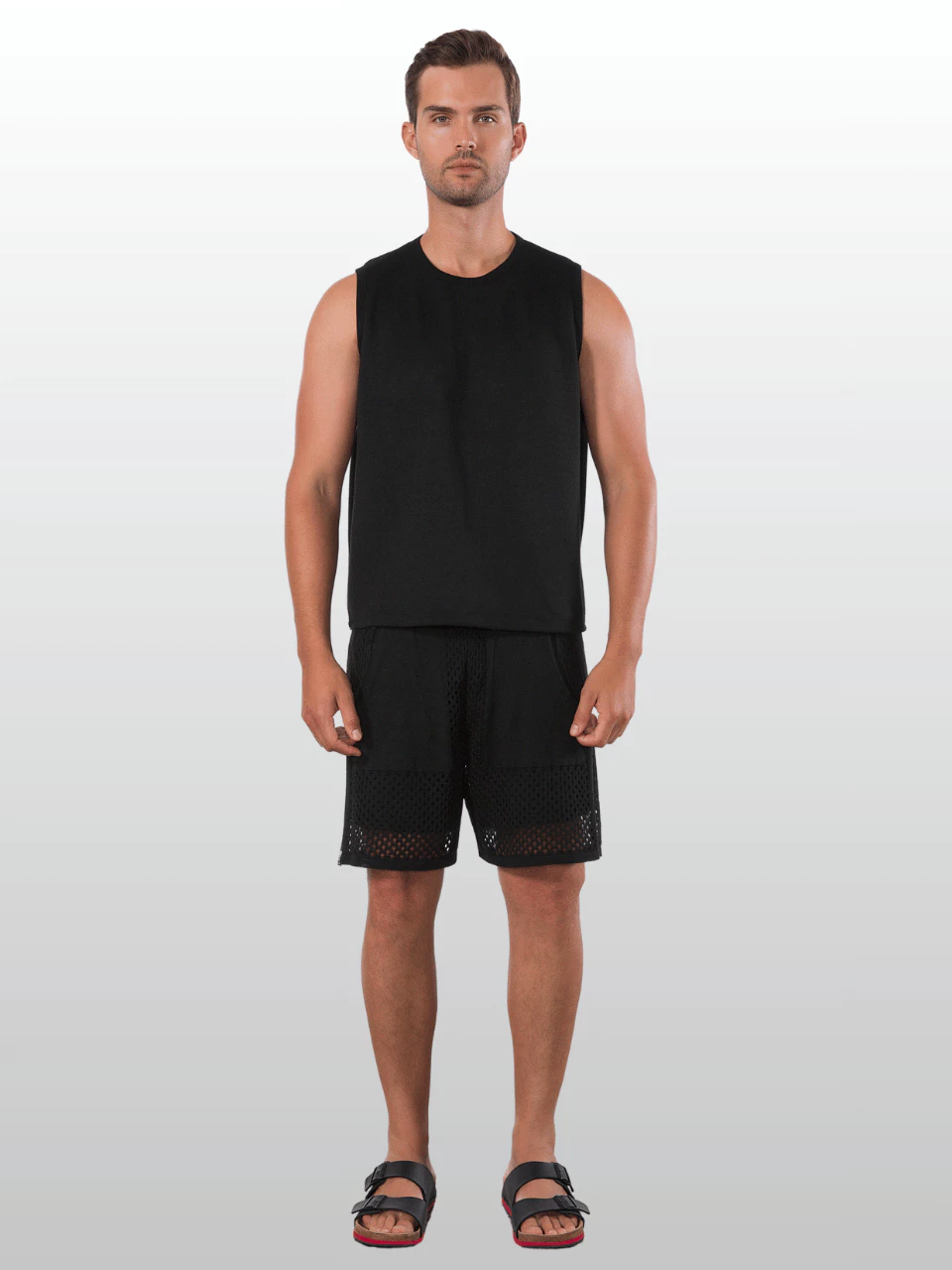Men's Knitted Tank Top, Scoop Neck Summer T-Shirt, Exclusive Summer Print image 2