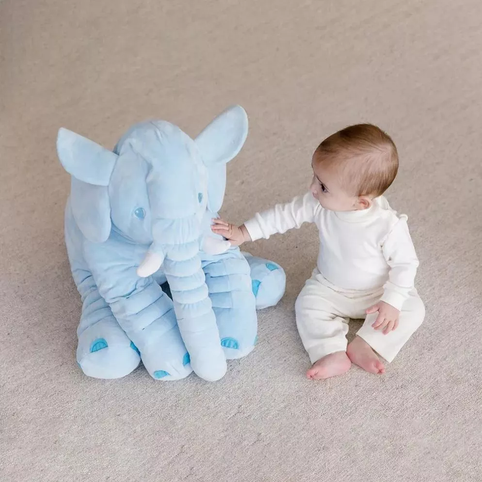 Giant Elephant Pillow 60cm Pink Blue Gray Buba image 2