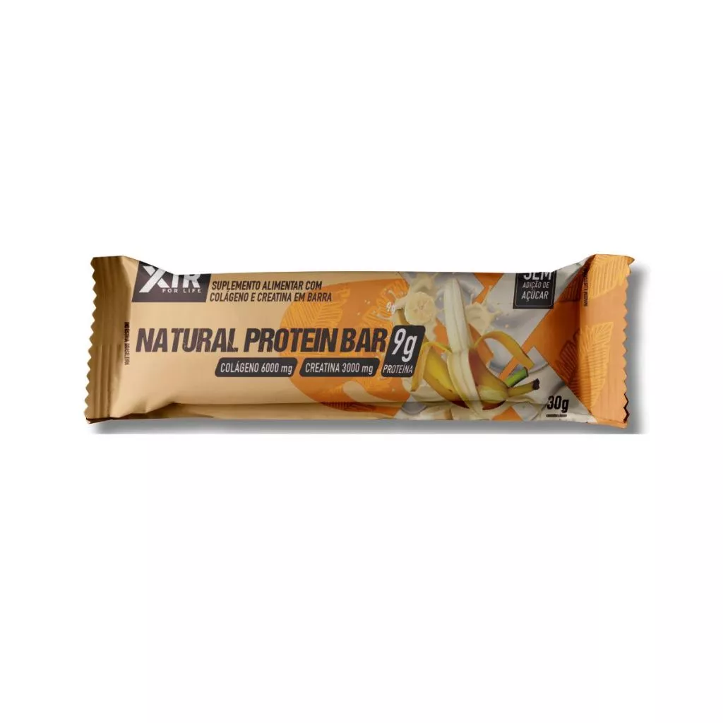 Banana Protein Bar - Creatine and Collagen - XTR For Life - Display 24 Units 30g image 3
