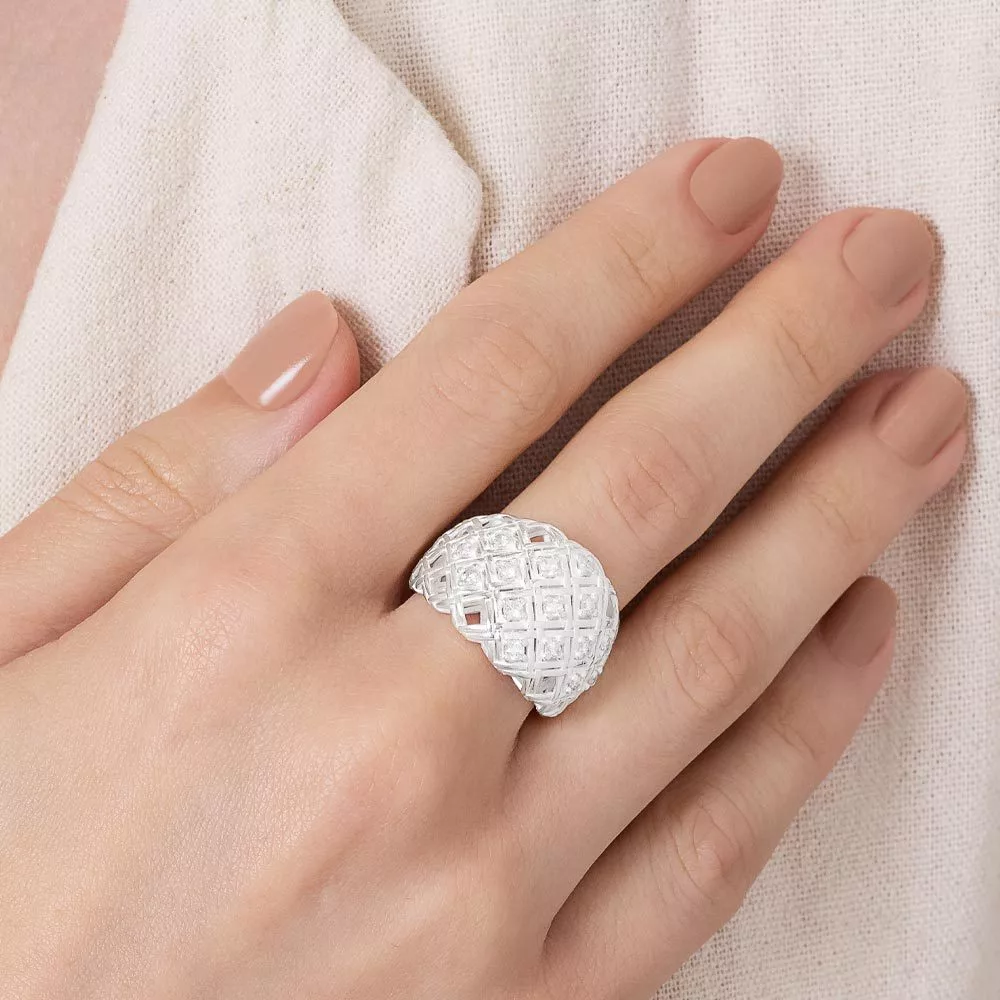 Rommanel Maxi Bomb Ring with Zirconias 925 Silver 810430
