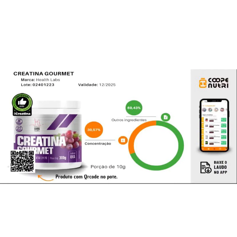 Creatine Flavored 300g Health Labs - (Fast Shipping) image 2