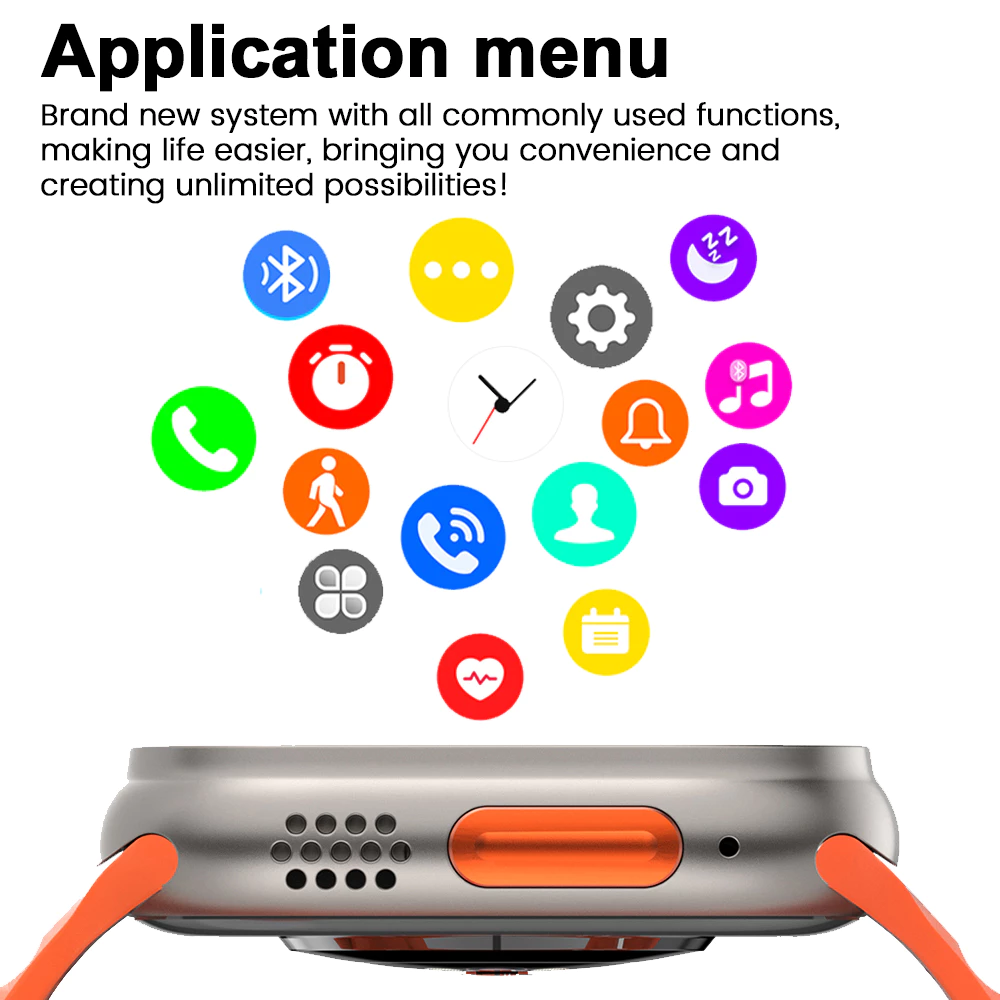 Laxasfit T800 Ultra Smart Watch 2026 1.96 HD Screen Bluetooth Call Sports Band image 3