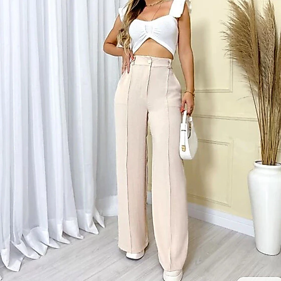 Duna Women's GG Wide Leg Pantaloons with Button Trend 2025