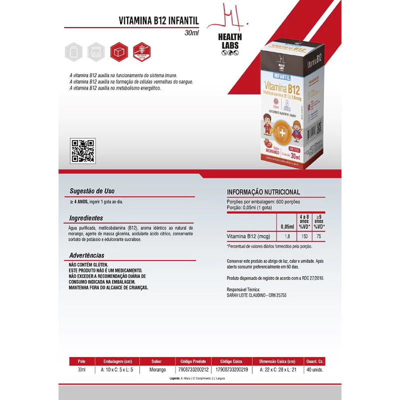 VITAMIN B12 CHILDREN'S 30ML (600 Doses) Fast Shipping image 2
