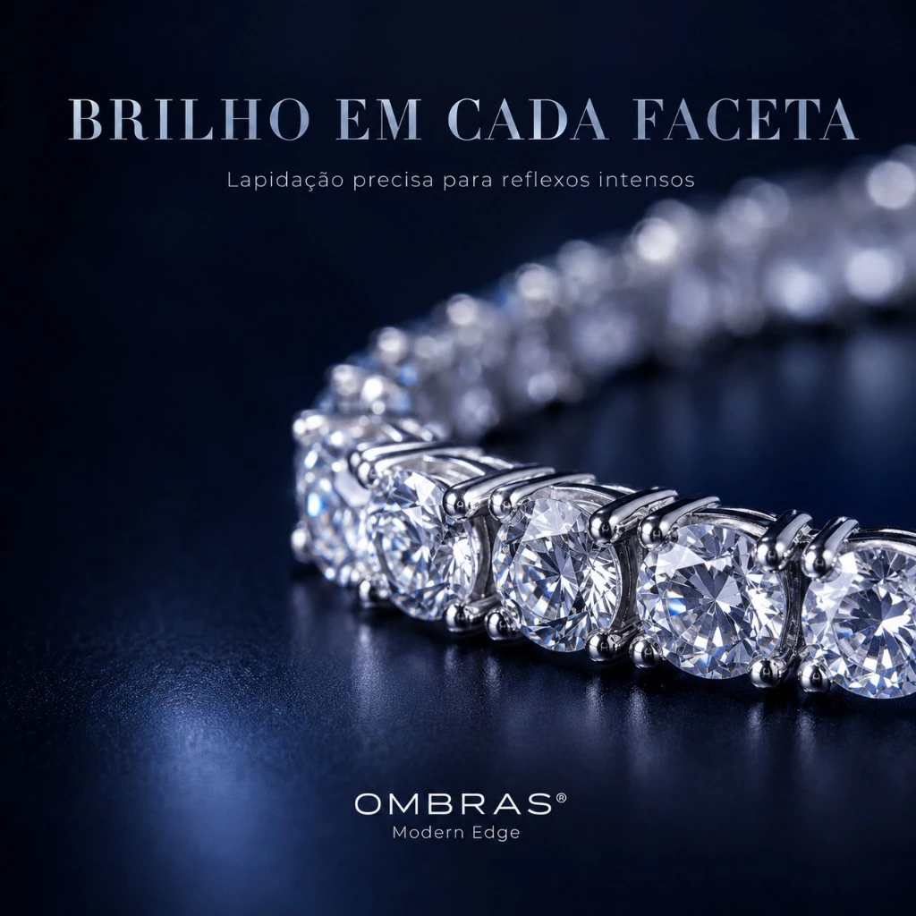 OMBRAS Riviera Bracelet with Cubic Zirconia, 18K White Gold Plated, Hypoallergenic, for Women, with Premium Box. image 2