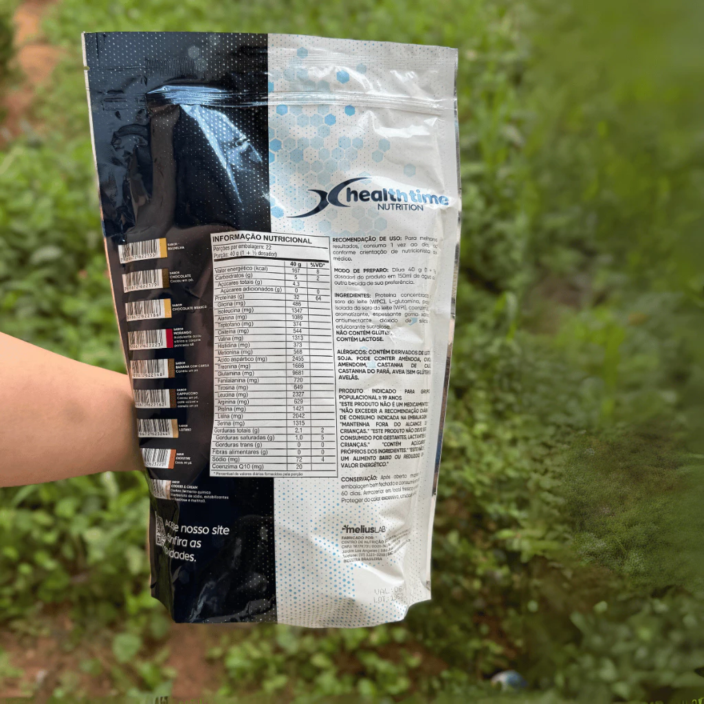 Whey Protein 100% Isolado Health Time 900g Zero Açúcar 32g Proteína image 3