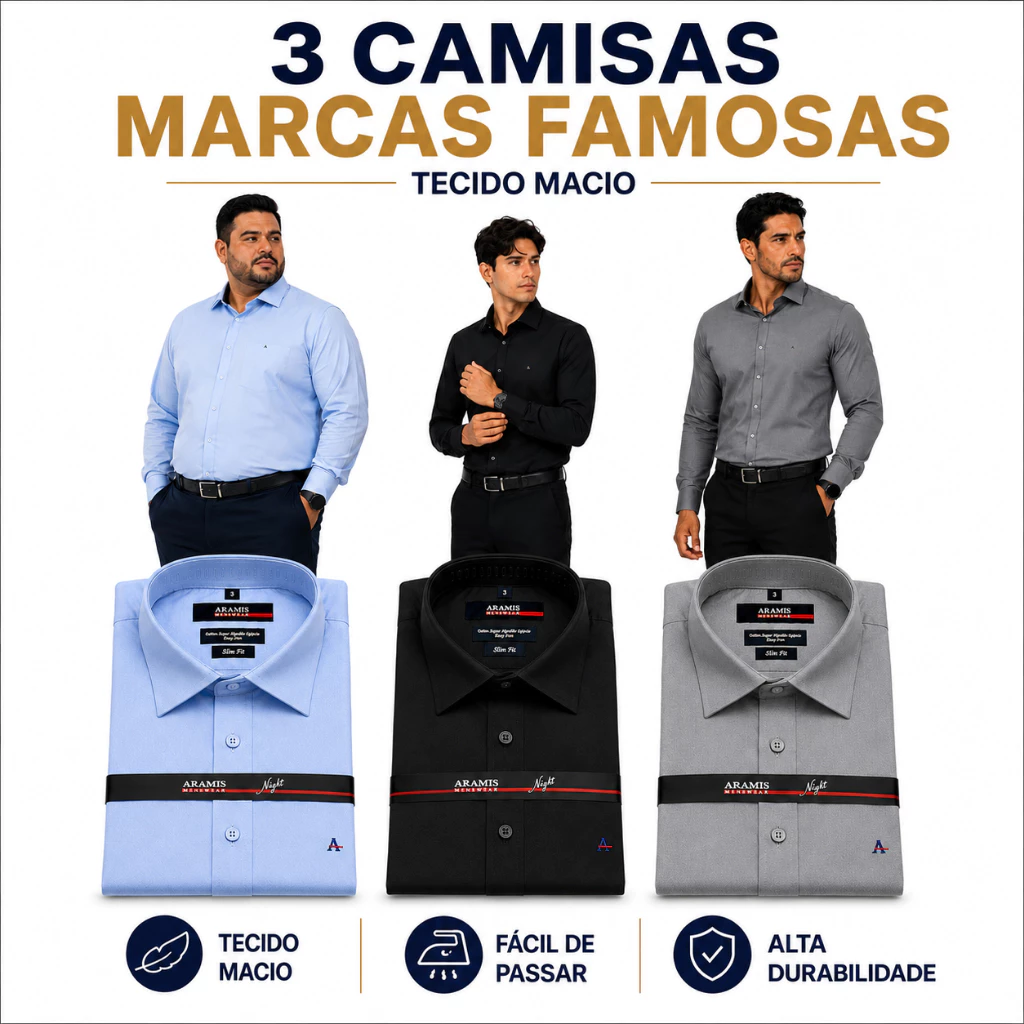03 Shirts FAMOUS BRAND - Aram1s Social Premium Long Sleeve WITH Cotton and Bamboo Fiber 40.1
