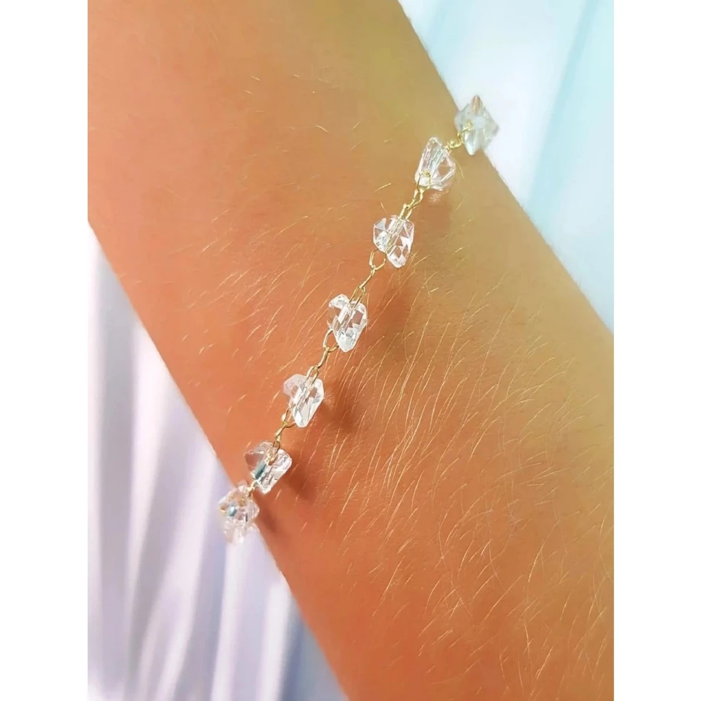 Kit of 3 18k Gold Bracelets, Plated with Balls, Smooth, Women's Bracelet Set with Transparent Stones image 2