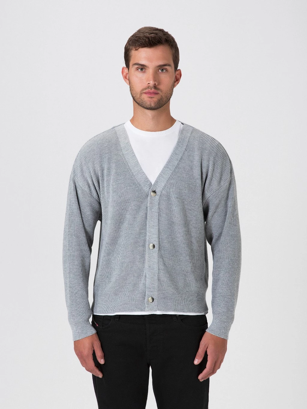 Men's Blouse Sweater Knit Elegant Casual Mid-Season Cardigan Buttons image 3