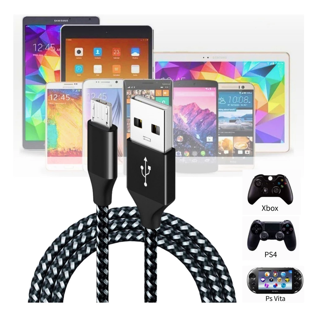 Reinforced Turbo Cable 3m Micro-usb V8 Cell Phone Ps4 Xbox Data image 2