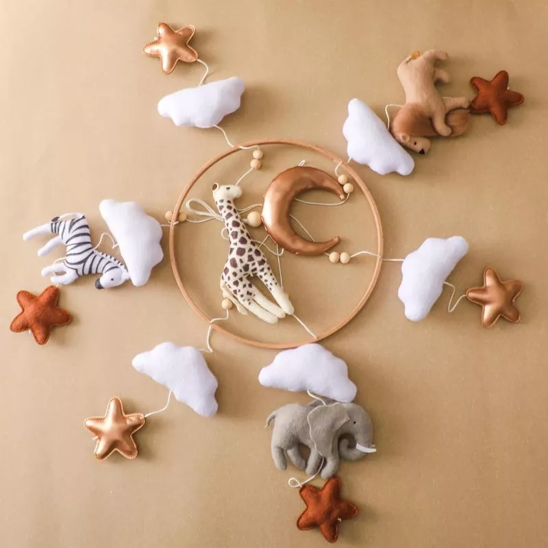 Baby Crib Mobile, Boys and Girls Boho Nursery, Hanging Decoration Theme for Children's Room, Gift image 2
