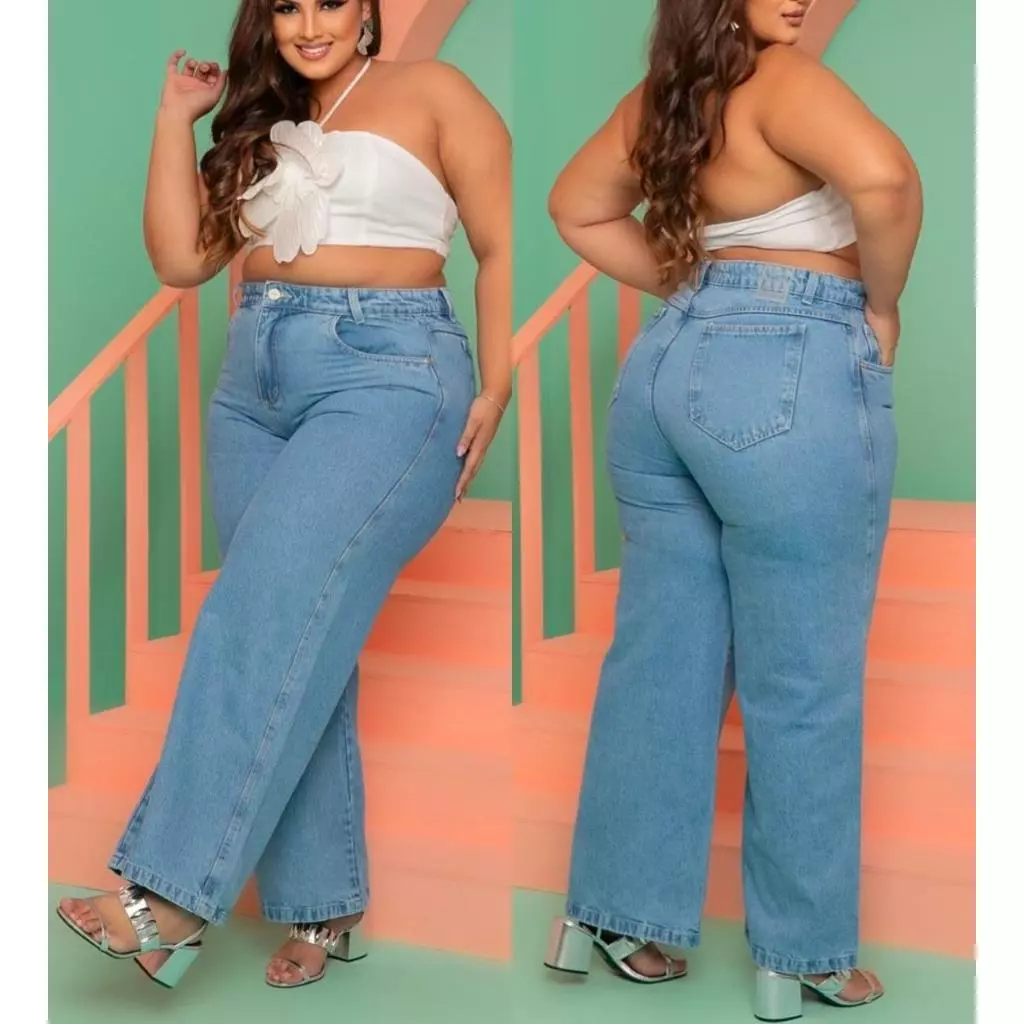 Wide Leg Pants Plus Size 46 to 56 High Waist Pantaloons image 3