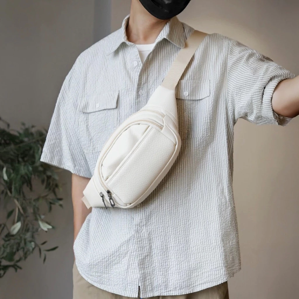 Men's Women's Leather Fanny Pack Crossbody Waist Bag