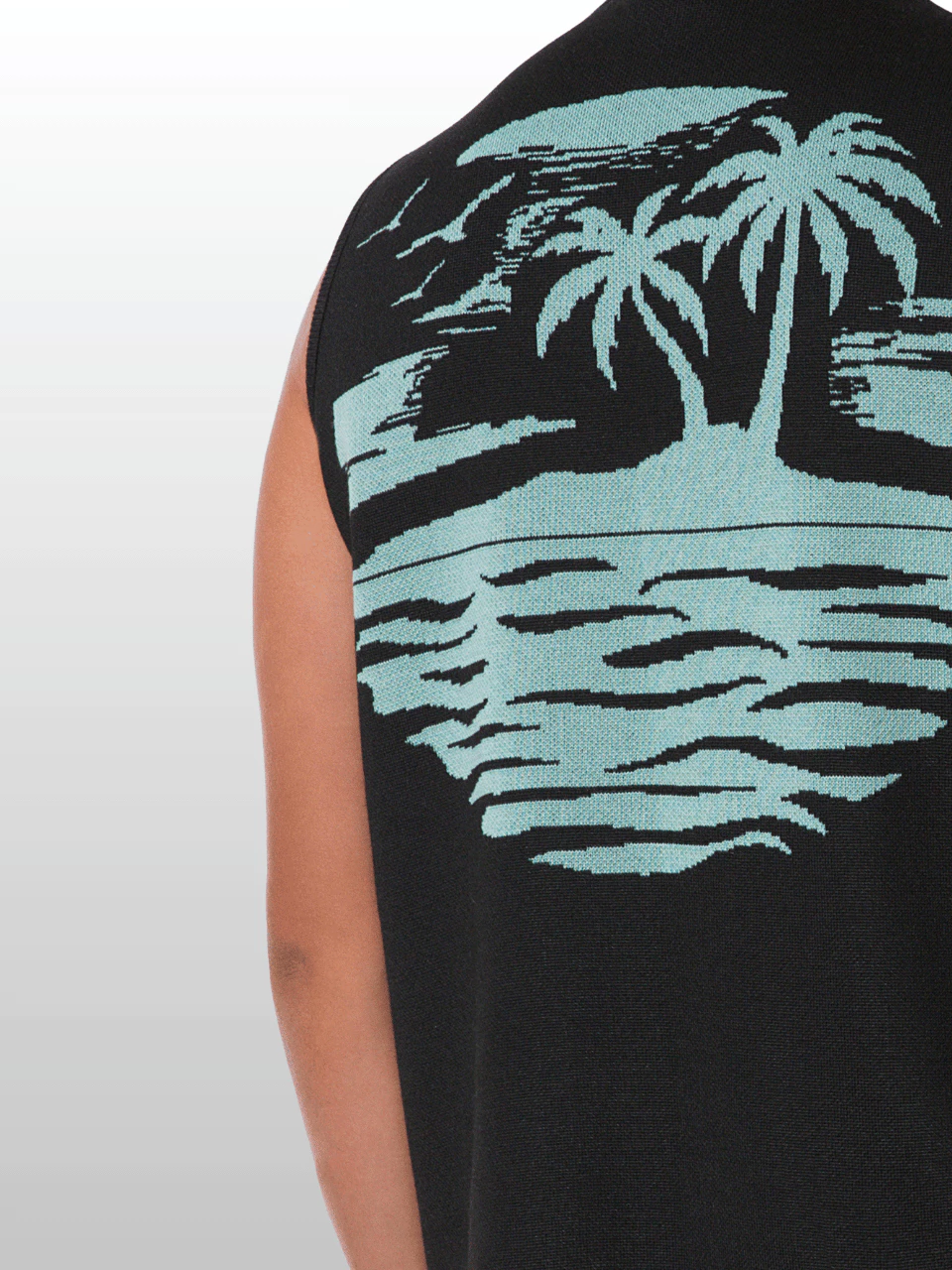 Men's Knitted Tank Top, Scoop Neck Summer T-Shirt, Exclusive Summer Print image 3
