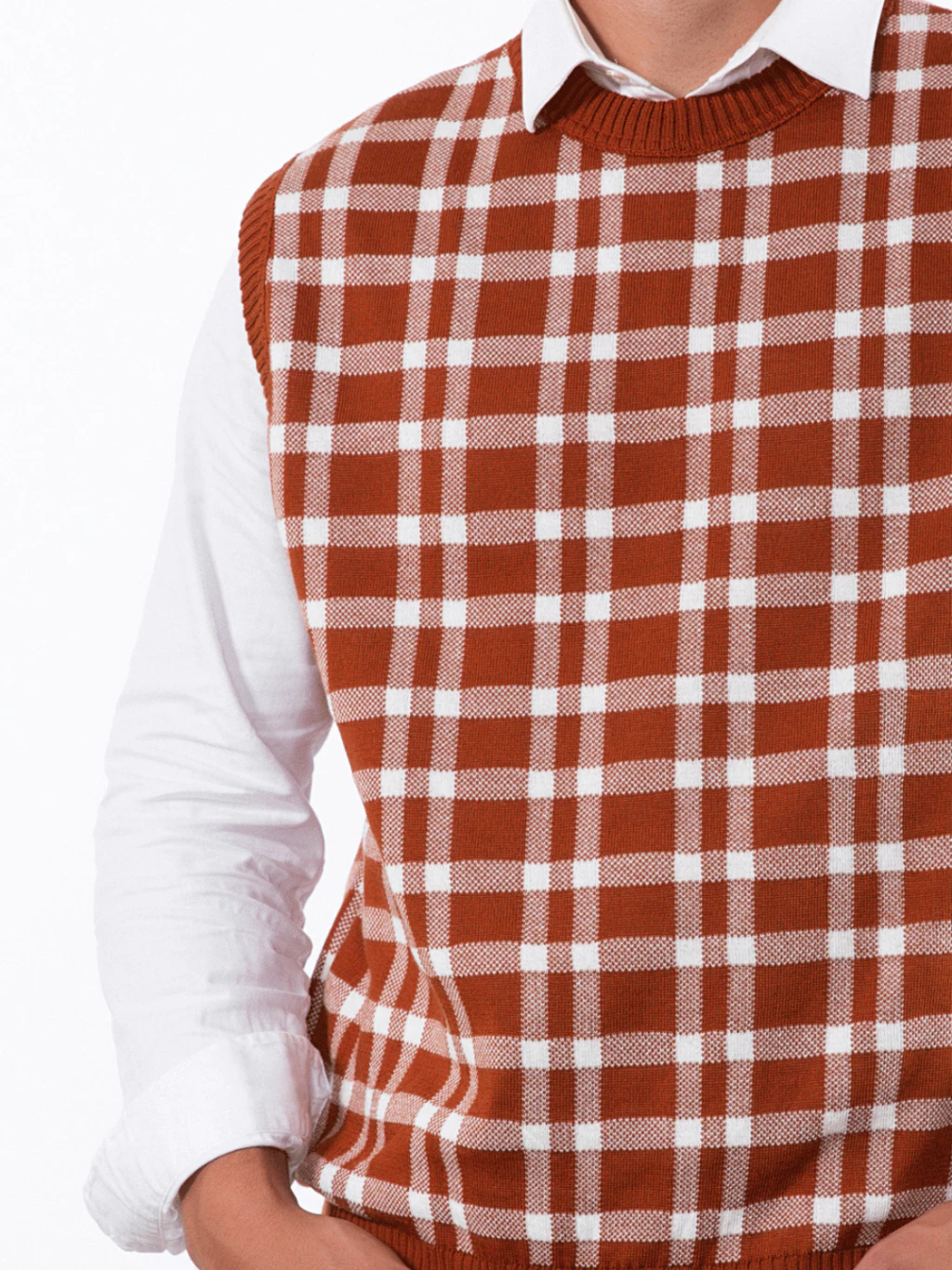 Men's Plaid Vest Modern Knit Sleeveless Casual Comfortable Versatile image 2